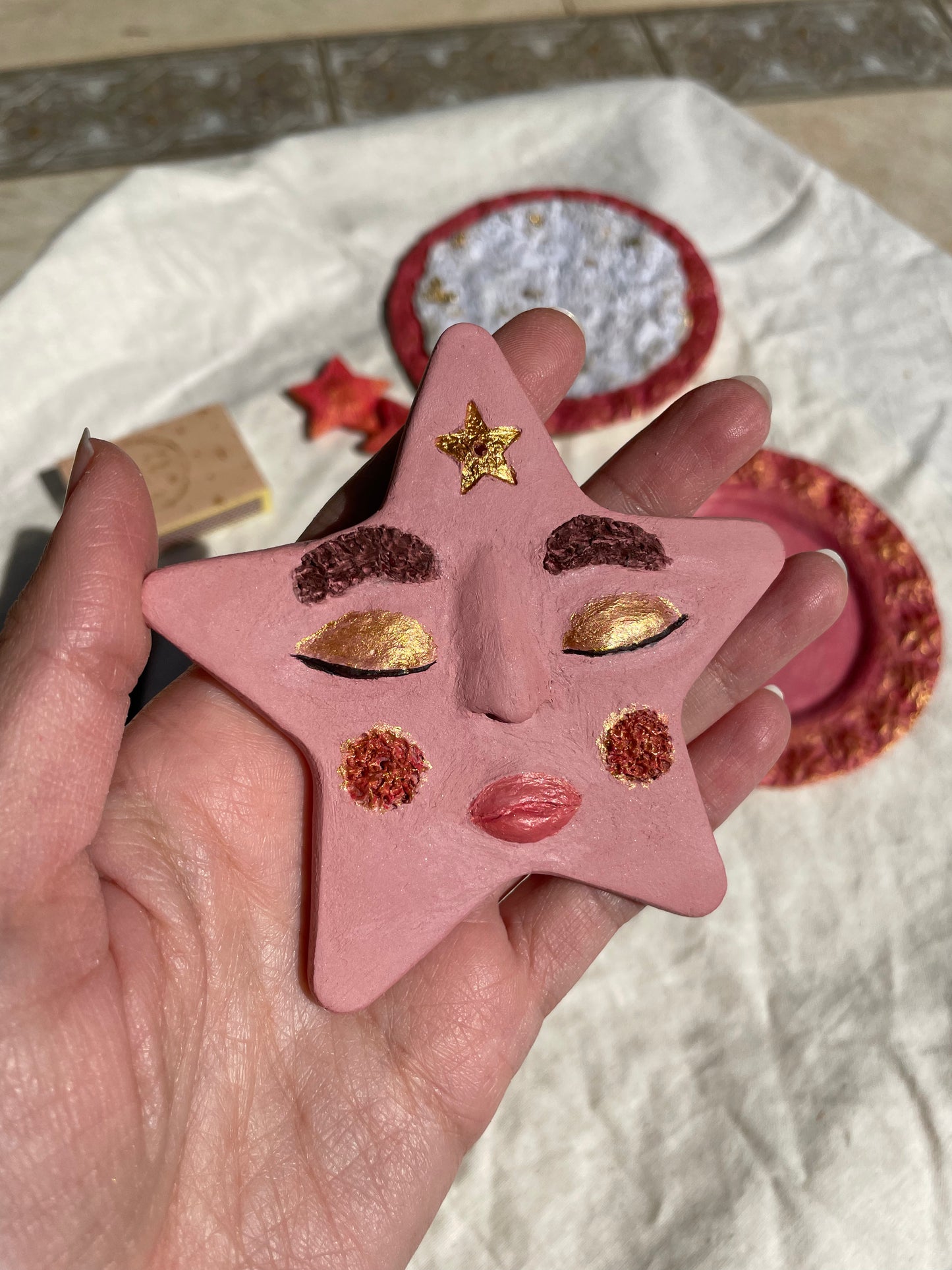 Blushing Star Incense Holder/ Table Art