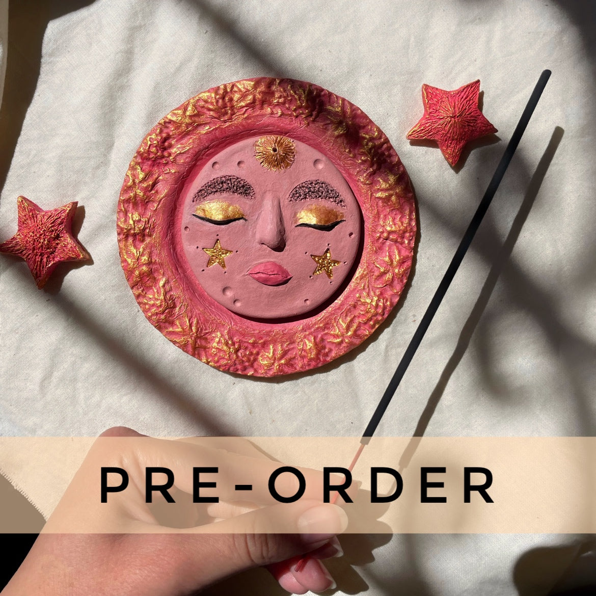 Blissful Moon Incense Holder/ Table Art