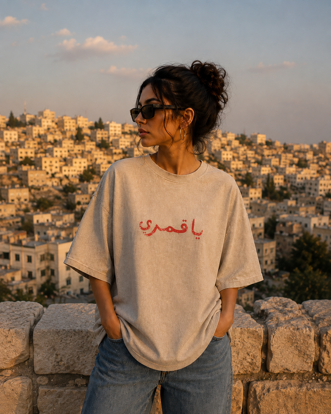 Unisex Acid Wash T-Shirt يــا قــمــري