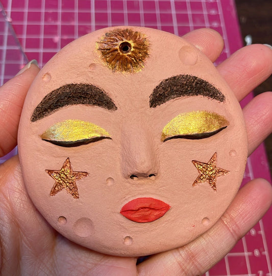 Blissful Moon Incense Holder/ Table Art